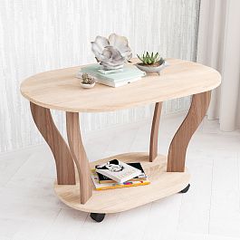 Стол Журнальный Консул-3 (900*560*600) дуб сонома/ясень шимо - Фото предпросмотра