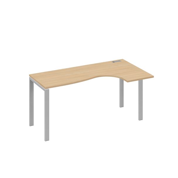 Стол эргономичный правый "Классика" на металлокаркасе UNO A4 А4 Б1 036 БП натуральный дуб / металлокаркас серый - Вид 1