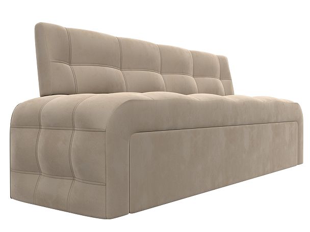 Диван кухонный прямой Люксор Велюр бежевый - Вид 3