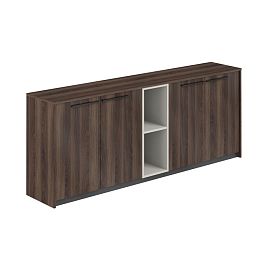 Шкаф низкий (2 шт) со стеллажом, 2140х410х842  / корпус: дуб адриа, фасады: дуб адриа Риф / Reef - Фото предпросмотра