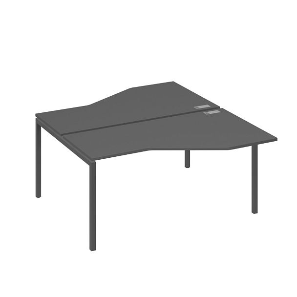 Рабочая станция опоры DUE столы Техно (2х160) A4 А4 Б2 188 БП антрацит премиум / металлокаркас антрацит - Вид 1