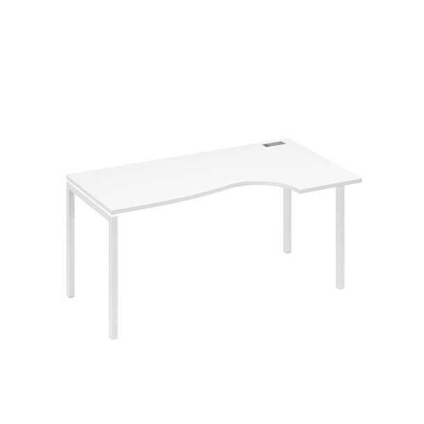 Стол эргономичный правый "Классика" на металлокаркасе DUE A4 А4 Б2 046 БП белый премиум / металлокаркас белый - Вид 1