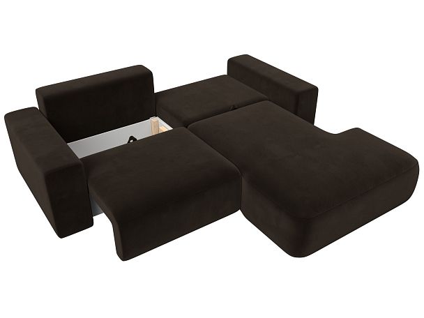 Диван угловой Лига-036 Классик правый угол Микровельвет коричневый - Вид 7