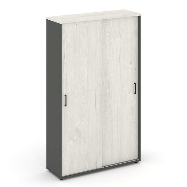 Стайл Проджект Шкаф-купе комбинир. SN.SHK-002 Антрацит/Дуб Наварра/Черный Ручки 1200*400*1982 - Вид 1