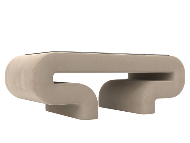 Стол Волна (полностью велюр бежевый) - Вид 1