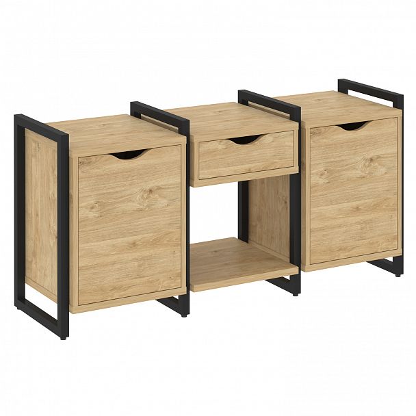 Тумба на опорах наборная "Loft" VR.L-TN-7.O тиквуд светлый/черный - Вид 1