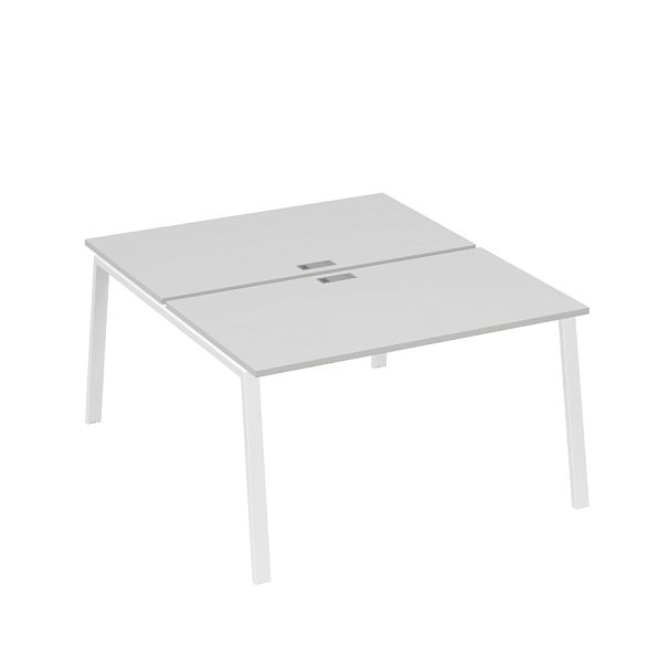 Рабочая станция каркас TRE 2х140 офисная A4 А4 Б3 177  БП серый / металлокаркас белый - Вид 1