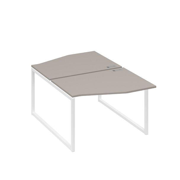 Рабочая станция каркас QUATTRO (2х120) столы Техно A4 А4 Б4 189 БП мокко премиум / металлокаркас белый - Вид 1