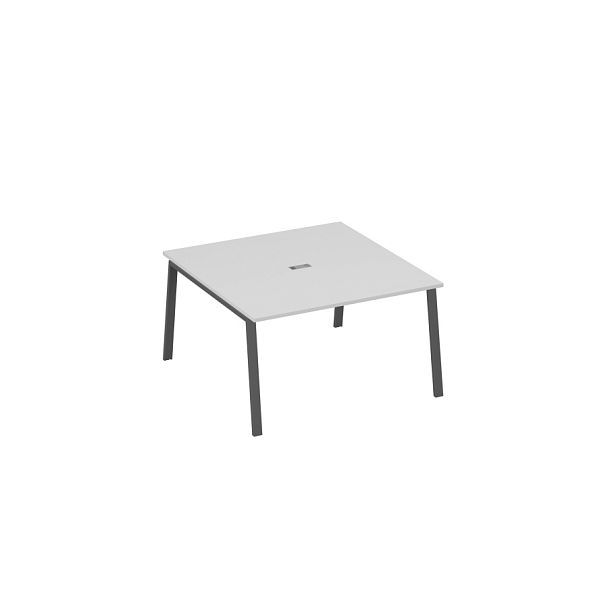 Стол 140 на металлокаркасе TRE для переговорной A4 А4 Б3 135 БП серый / металлокаркас антрацит - Вид 1
