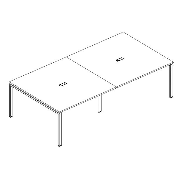 Стол переговорный 280x144 на каркасе UNO A4 А4 Б1 135-2 БП дуб скандинавский / металлокаркас серый - Вид 3