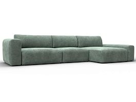 Диван угловой Лига-066 НПБ Лонг угол правый Велюр зеленый - Фото предпросмотра