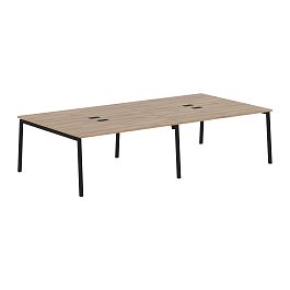 Стол 4-х местный ELWST 3116 Дуб Денвер светлый/Черный 3126х1606х750 EDIS - Фото предпросмотра