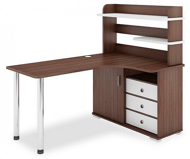 Стол компьютерный СР-145М Белый/Шамони правый - Вид 1