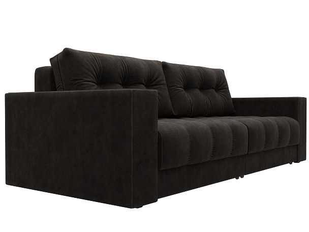 Диван прямой с декором Лига-049 НПБ Велюр коричневый - Вид 3