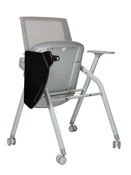 Стул / Circle grey / серая сетка/серая ткань/ролики - Вид 12