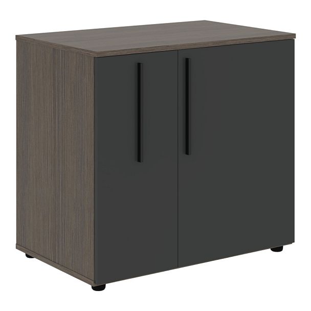 Тумба под фригобар VGR 8655 Яшма черный/Черный матовый/Дуб Сильвер 860х550х800 VELION - Вид 1