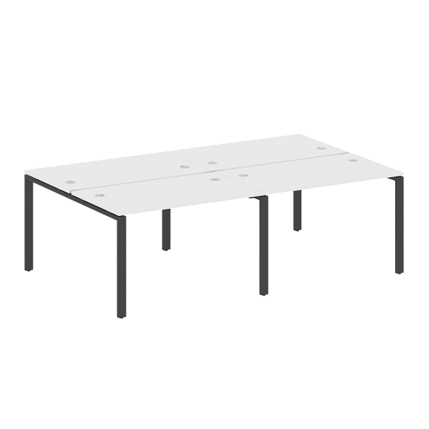 Metal System Р. ст. на 4 раб. места на П-образном м/к БП.СМ-4.2 Белый/Антрацит металл 2400*1475*750 - Вид 1