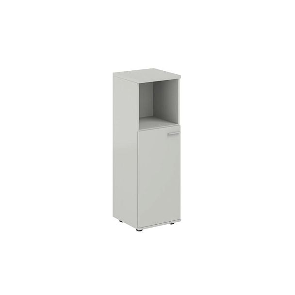 Шкаф средний с нишей 400х400х1200, 1 дв., з.ст HDF, левый / корпус: серый бархат; фасад: серый бархат Сигма / Sigma - Вид 1