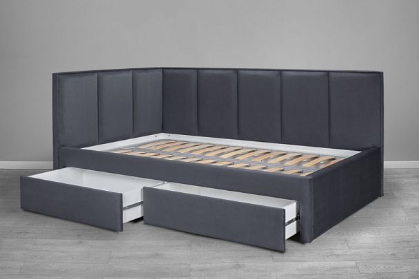 Кровать «Лайф с ящиками», 900 серая - Вид 3