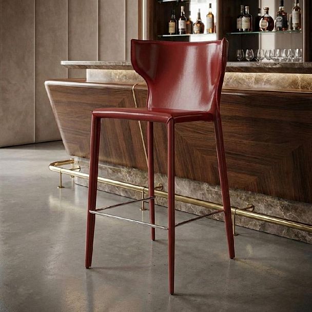 Стул полубарный Austin, кожа ретро-красный - Вид 4
