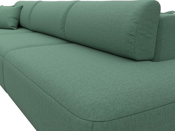 Диван прямой Лига-036 НПБ Модерн Лонг подлокотник слева Рогожка зеленый - Вид 4
