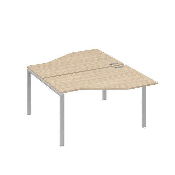 Рабочая станция (2х140) со столами Техно на каркасе UNO A4 А4 Б1 187 БП дуб скандинавский / металлокаркас серый - Вид 1