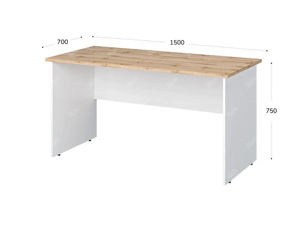 TANDEM RTD027-150-ME Стол прямоугольный ун-й 1500х700х750 Таксония медовая/Белый - Вид 2