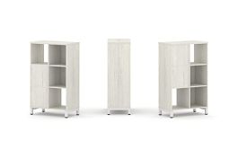 Стайл Проджект Набор стеллажа 2-х сторон., 3 яр. SN.NSD-321 Дуб Наварра/Металл Белый 754*400*1248 - Фото предпросмотра