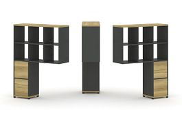 Concept Надставка высокая CN.DNV-008 Дуб Винченцо/Антрацит/Металл Антрацит 1099*350*1486 - Фото предпросмотра