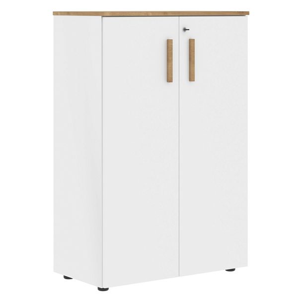 Шкаф с глухими средними дверьми и топом FMC 80.1(Z) Белый премиум/Дуб Гамильтон 802х429х1213 - Вид 1