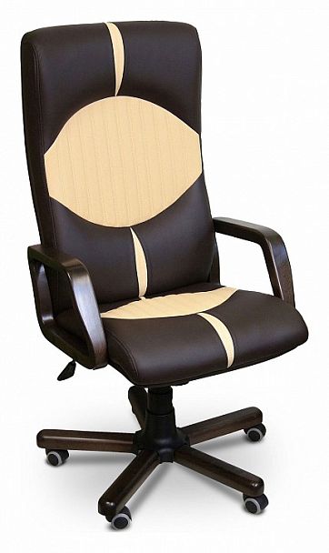 Кресло для руководителя Гермес КВ-16, коричневое - Вид 1