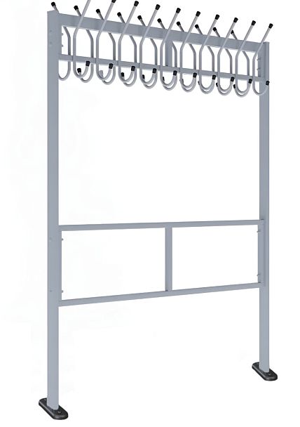 Вешалка гардеробная разборная, с креплением к полу Н1750 20 крючков - Вид 1