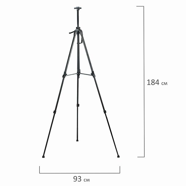 Мольберт-тренога металлический переносной, телескопический, 93х184х83 см, чехол, BRAUBERG ART, 192265 - Вид 17