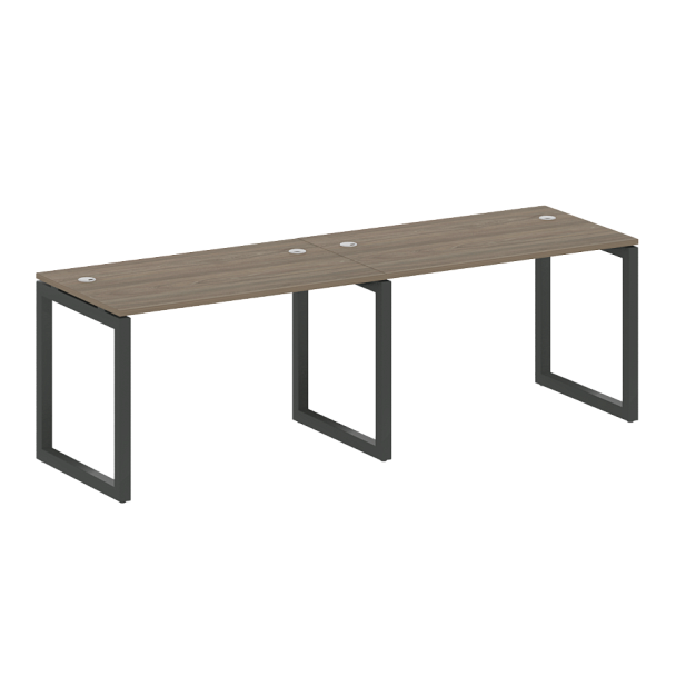 Metal System Quattro Р. ст. на 2 раб. места на О-образном м/к 50БО.СМ-2.2 Вяз/Антрацит металл 2400*720*750 - Вид 1