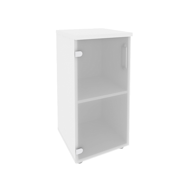 Onix Шкаф низкий узкий левый O.SU-3.2 (L) Белый бриллиант 400*420*823 - Вид 1