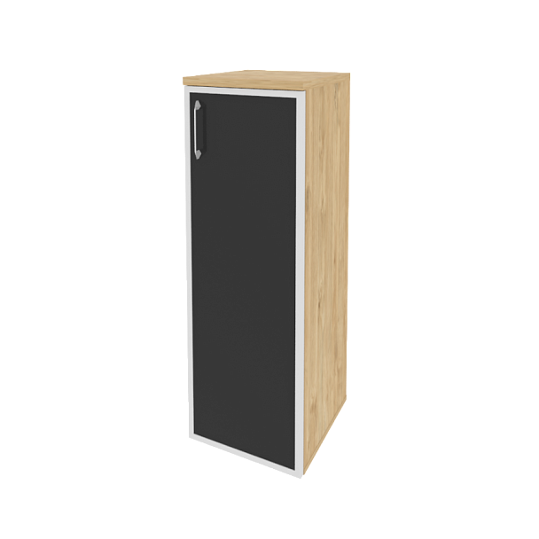 Onix Шкаф средний узкий правый O.SU-2.4 R (R) black Тиквуд светлый/Стекло black 400*420*1207 - Вид 1