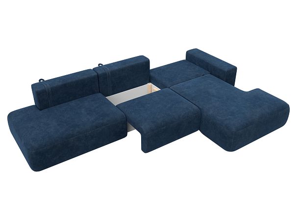 Диван угловой Лига-036 НПБ Модерн Лонг правый угол Велюр синий - Вид 8