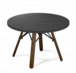 Столик журнальный Sheffilton SHT-S70/ТT 60 ЛДСП темный орех/камень пьетра гриджио черный - Фото предпросмотра