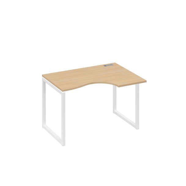 Стол эргономичный правый на каркас QUATTRO Классика A4 А4 Б4 042 БП натуральный дуб / металлокаркас белый - Вид 1
