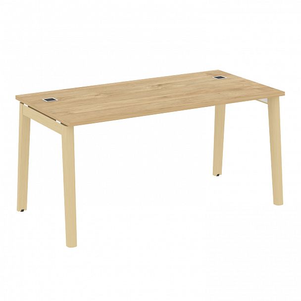 Стол рабочий руководителя "Onix wood direct" OW.SRR-4.8 тиквуд светлый/дуб светлый - Вид 1