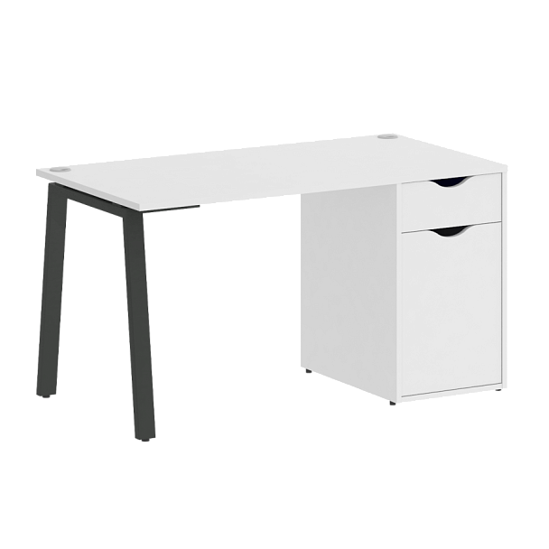 Home Office Стол письменный VR.SP-3-138.1.A Белый бриллиант/Антрацит металл 1380*720*750 - Вид 1