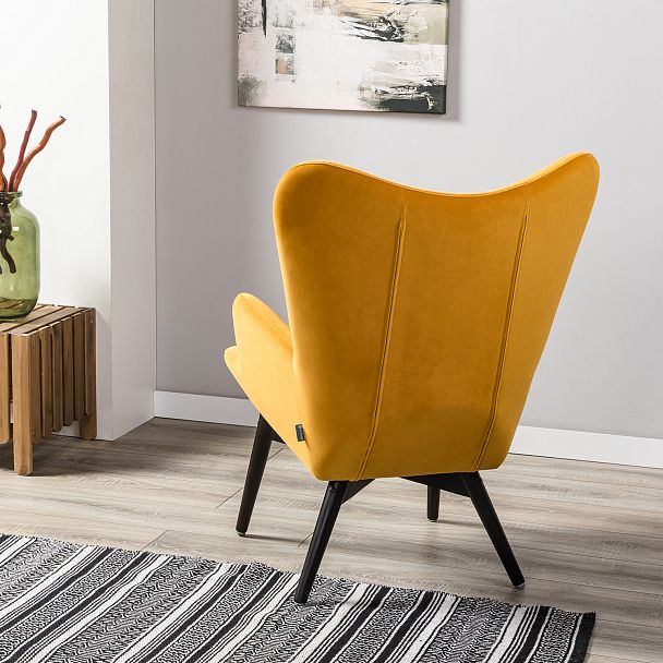 Кресло Хайбэк желтый/венге - Вид 16