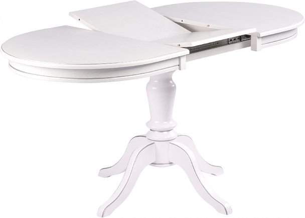 Стол деревянный раздвижной Анфея 110(150)х75х76 Белый с серебряной патиной - Вид 3