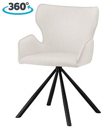 Стул на металлокаркасе поворотный Тантос Кремовый / черный - Фото предпросмотра