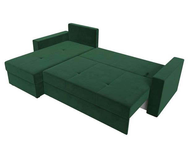Диван угловой Верона Лайт угол левый (полностью велюр зеленый) - Вид 8