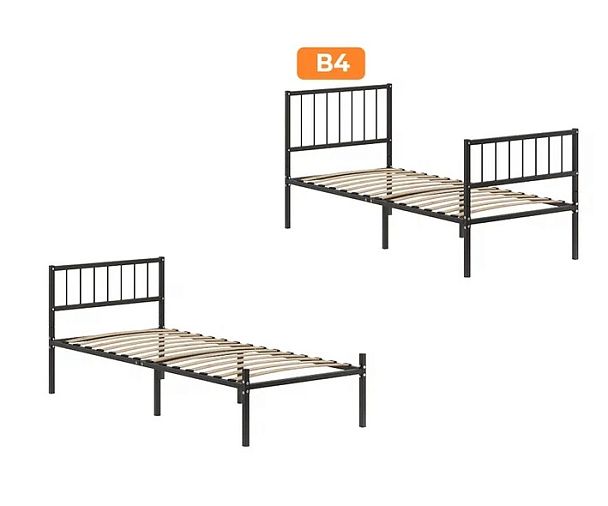 Кровать металлическая Металика Г2, 900х2000, цвет черный - Вид 3