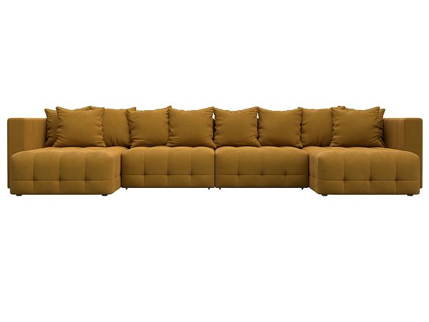 Диван П-образный Лига-052 НПБ Лонг Велюр желтый - Вид 2