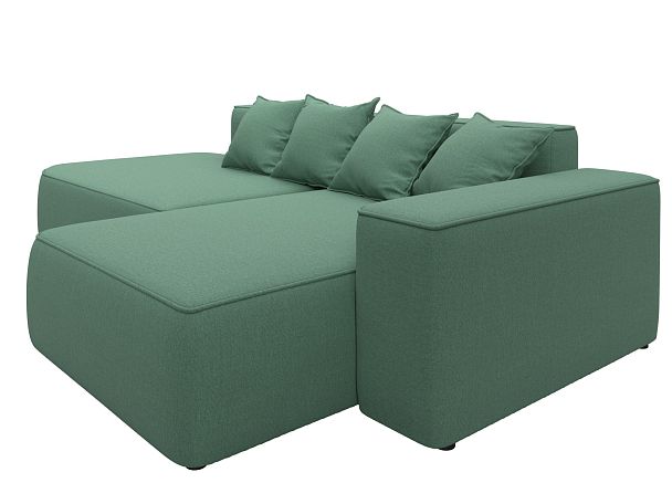 Диван угловой Лига-065 угол правый Рогожка зеленый - Вид 3