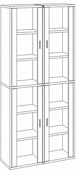 Шкаф-витрина Домино СУ(ш2в2)+4ФС Шамони - Вид 3