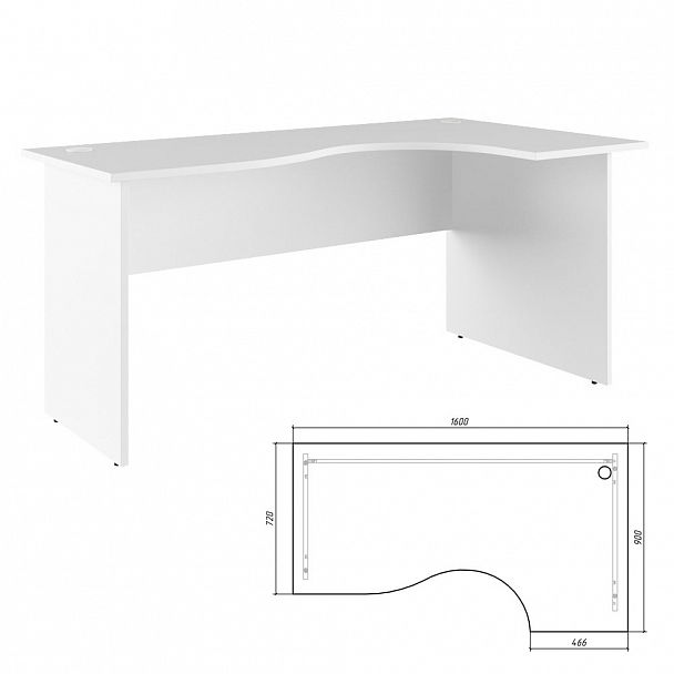 Стол эргономичный правый Trend 160x90x75 белый - Вид 1